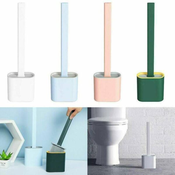 Silicone Toilet Brush with Holder - Image 3