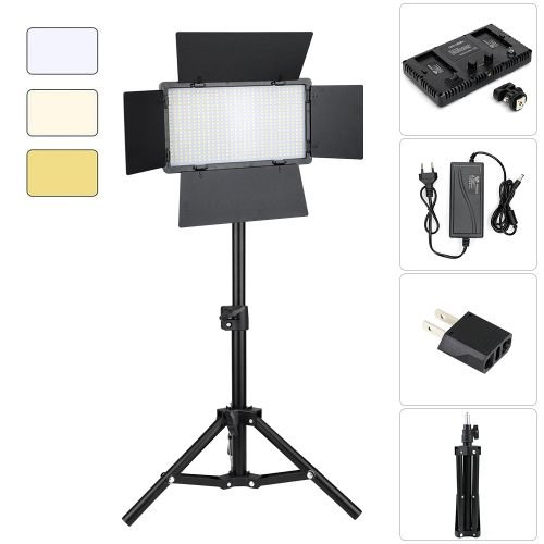 LED-600 Bi-Color LED Video Light Panel – 3200-5600K Adjustable Photography Lighting for YouTube Battery Not Included
