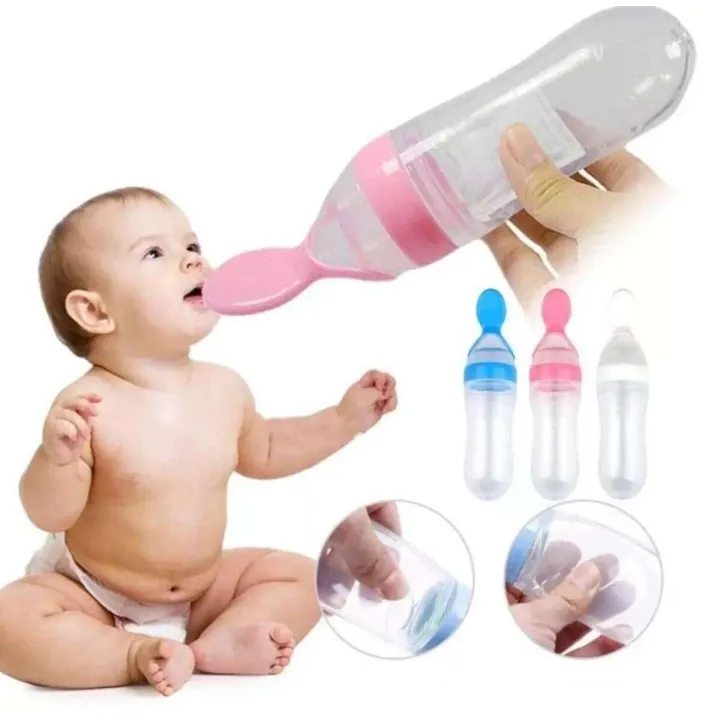 Baby Spoon Training Feeding Rice Cereal Squeeze Spoon Bottle