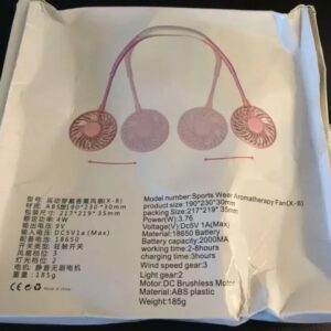 USB Portable Fan Hands-free Neck Fan Hanging Charging Mini Portable Sports Fans 3 gears