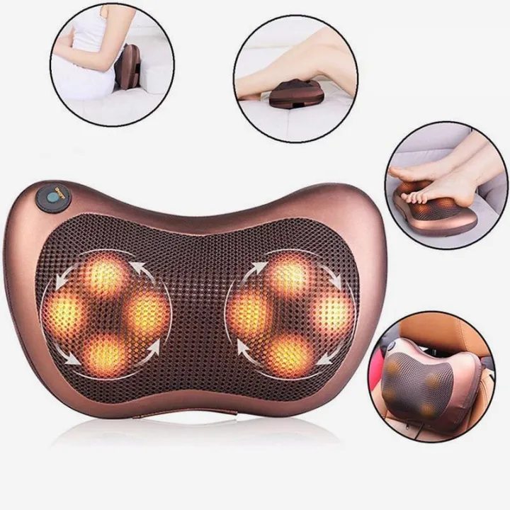 Electric Massage Pillow Far Infrared Heated Full Body Massager Cushion Neck