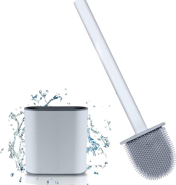 Silicone Toilet Brush with Holder - Image 2