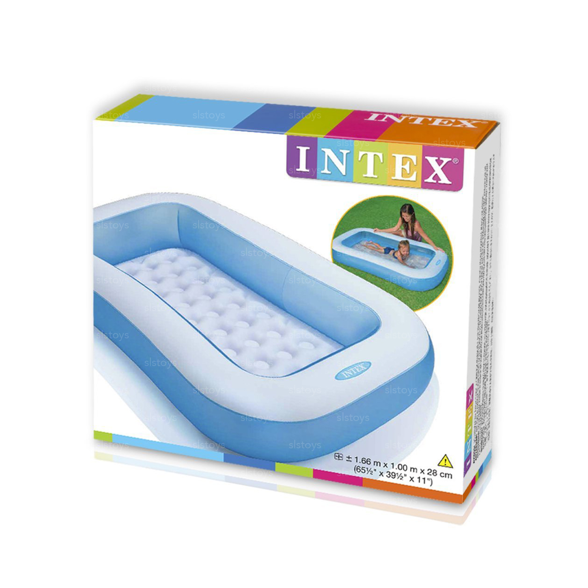 Intex Rectangular Pool Toddler Kids 1.66m x 1.00m x 28cm - Image 4