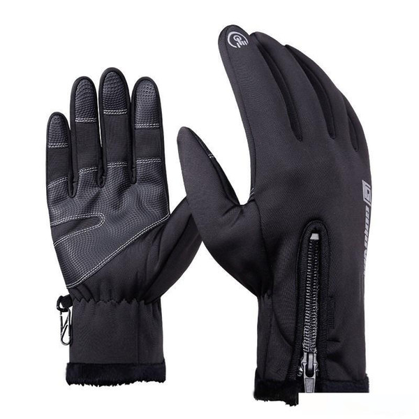 Black Waterproof And Windproof Touch Screen Gloves For Men - Image 3