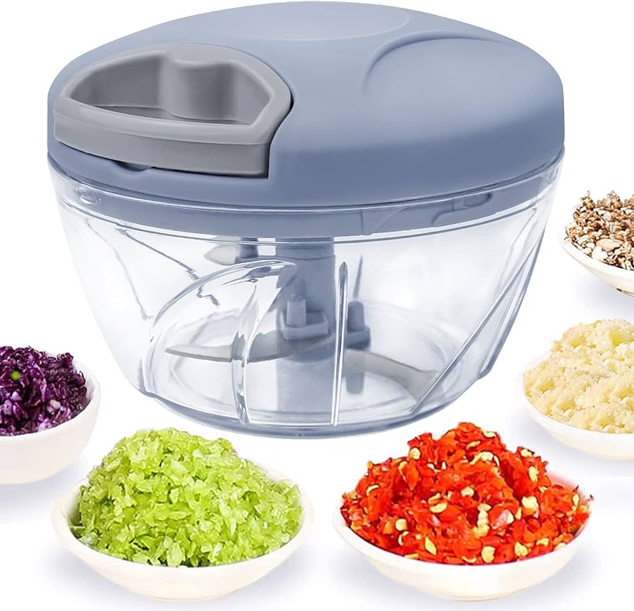 Japanese Blades Manual Crank Chop Food Processor - All-in-One Hand-Held Chopper - Image 4