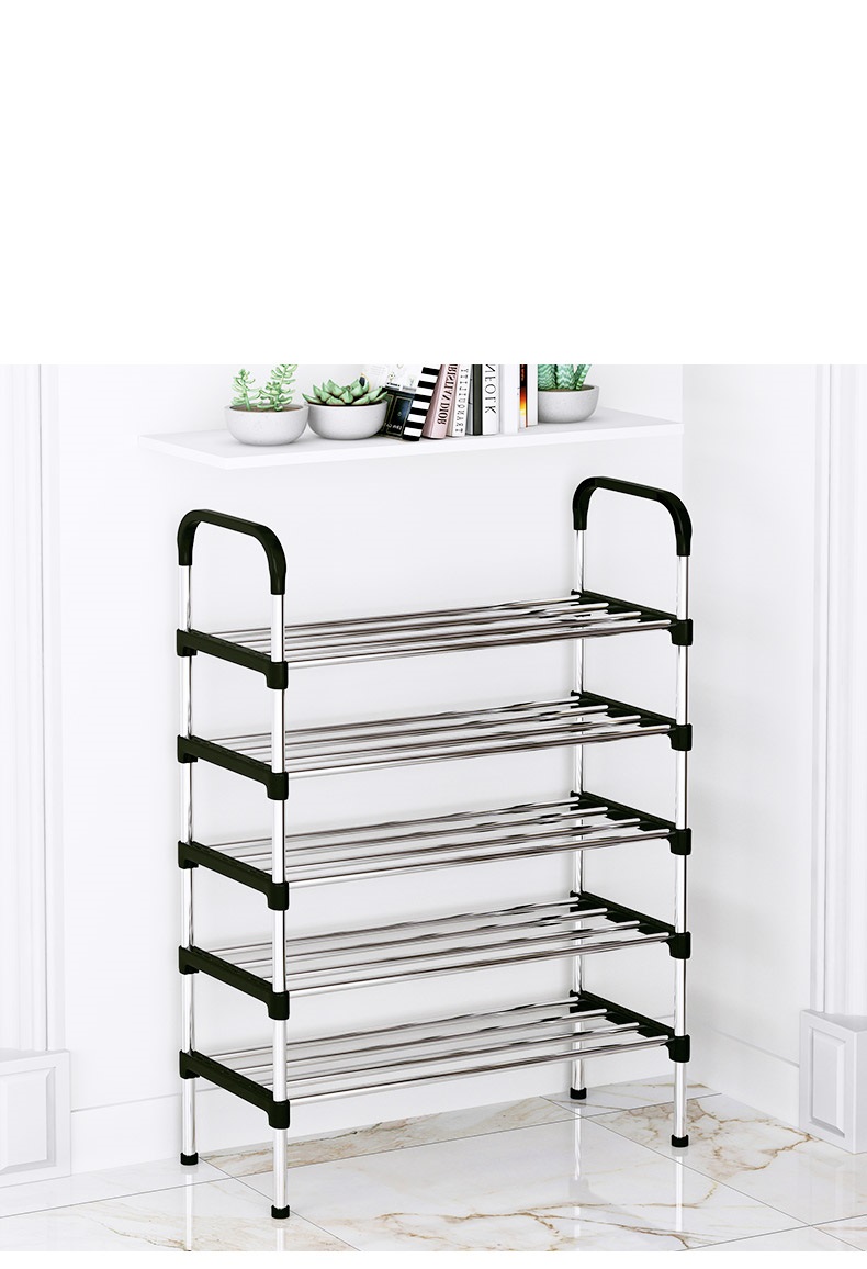 5 Layer Stainless Steel Shoe Rack Organizer Foldable Durable Portable - Image 3
