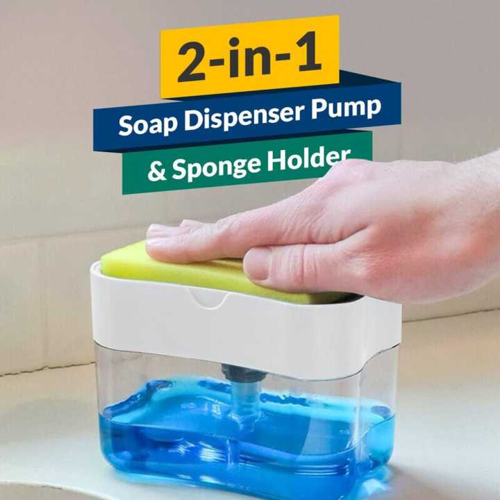 Manual Soap Dispenser With Sponge Holder
